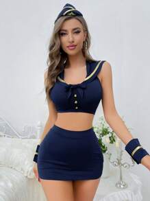 5pack Sailor Costume Set With Hat - Blue - View 4