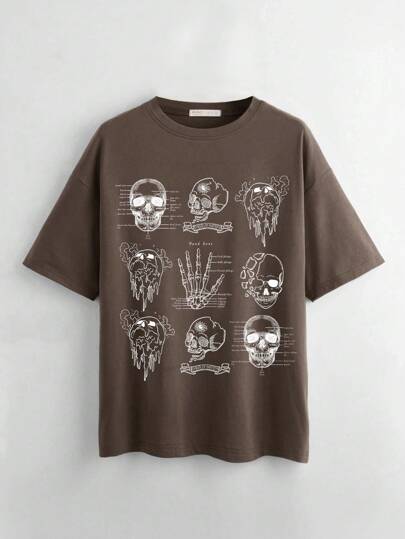 Academia Skull Graphic Tee, School