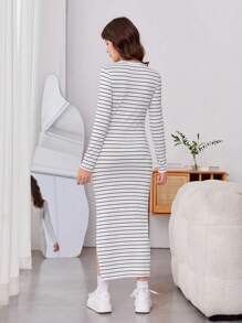 Teen Girls Striped Split Thigh Dress - Multicolor - View 2