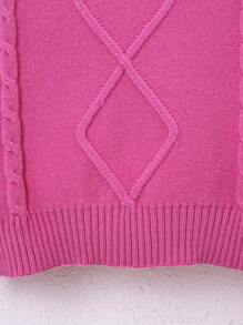 SHEIN Tween Girl Holiday Style Pullover Sweater With Long Sleeve And Round Neck - Pink - View 5