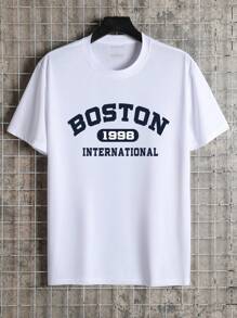 Men Letter Graphic Tee - White - View 1