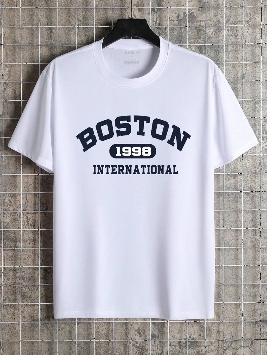 Men Letter Graphic Tee - White - View 1