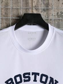Men Letter Graphic Tee - White - View 3