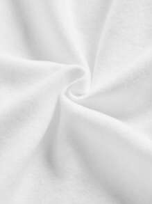 SHEIN Tween Boy Solid Color Fleece Casual Long Sleeve Sweatshirt, Suitable For Autumn/Winter, Everyday Wear - White - View 3