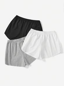 SHEIN EZwear Hơn 3pcs Eo dây rút Quần short - Nhiều màu - Xem 2