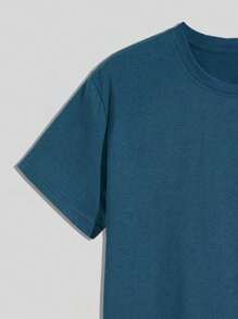 Claim Dot Men Expression Print Drop Shoulder Tee - Navy Blue - View 5