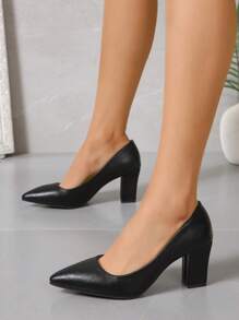 Của phụ nữ Đúng mốt Nhảy Buổi tiệc Dày Gót chân Cao gót - màu đen - Xem 2