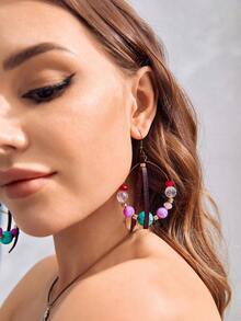 SHEIN VCAY 1對波西米亞復古風時尚耳環 - 彩色 - 查看 7
