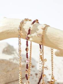 SHEIN VCAY Juego de cadenas de moda - 3 piezas - Dorado - Ver 1