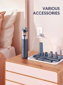 JMMO Mini aspiradora, aspiradora de coche, succión potente que devora el polvo, batería de 2000mAh y sistema de filtro de 2 capas y bajo nivel de ruido para regalos de Navidad, imprescindibles para accesorios de vacaciones, suministros de camping - Gris - Ver 3