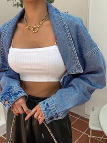 DAZY 落肩前开短款牛仔夹克 Y2k