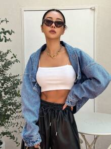 DAZY 落肩前开短款牛仔夹克 Y2k