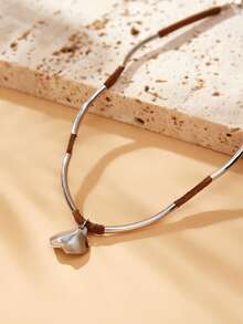 SHEIN VCAY 時尚皮革繩索度假項鍊 - 彩色 - 查看 5