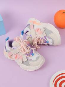 時尚中性嬰兒競技鞋,防滑軟底網紗鞋 - 粉色 - 查看 4