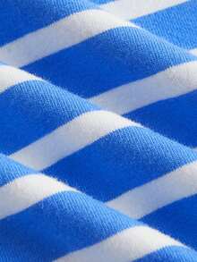 SHEIN BASICS Hơn In sọc Váy ba lỗ - Xanh và trắng - Xem 3