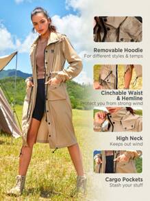 In My Nature City Outdoor Water Resistant Hooded Long Work Jacket