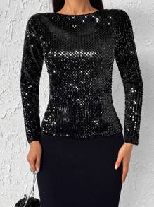 RueChic 亮片短款T恤