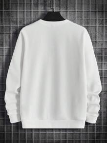 GENTILAND Nam Thư được vá Lace lên phía trước Áo nỉ - trắng - Xem 2