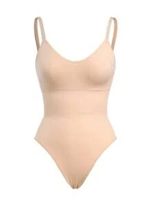 SHAPORA 素色連體緊身衣 - 杏色 - 查看 3