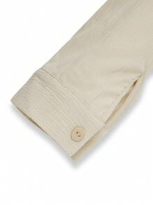 SHEIN Unity Twist Front Crop Blouse - Apricot - View 4