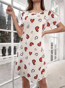 心形印花睡衣 - 紅色 - 查看 6