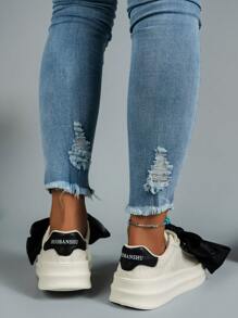 Ladies' Casual Sports Shoes With Butterfly Decoration, Ruffle Detail And Ice Skating Shoe Features - Black - View 5