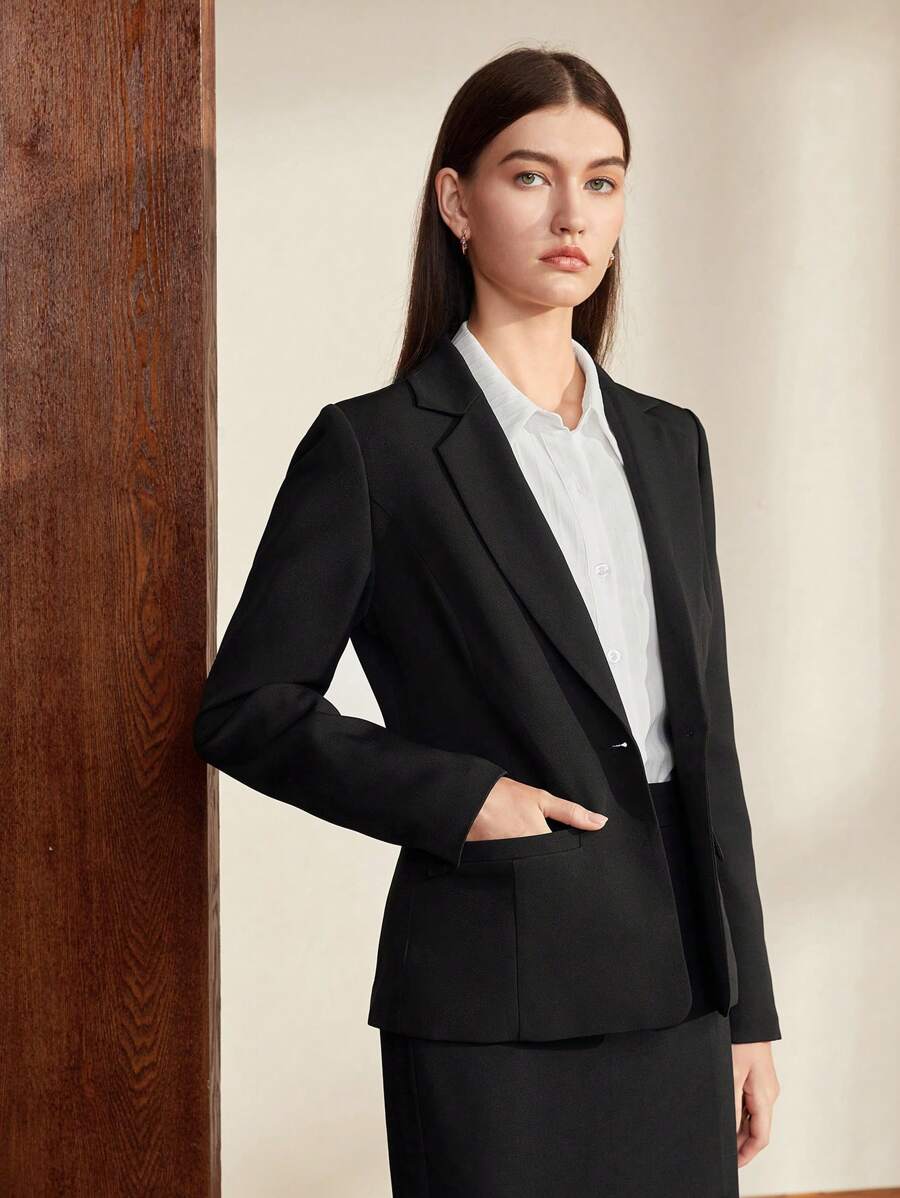 BizChic Women Blazers Tombol Plain Casual