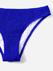 Swim Basics Summer Beach Smocked Underwire Bikini Set