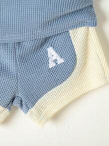 SHEIN Babymeisje Grafische lettersprint Tank tops & Shorts