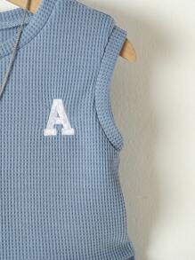SHEIN Babymeisje Grafische lettersprint Tank tops & Shorts