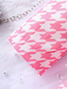 SHEIN 女小童千鳥格印花洋裝&夾克 - 粉色 - 查看 3