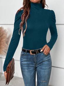 SHEIN Clasi T-shirt À Col Montant À Bouton