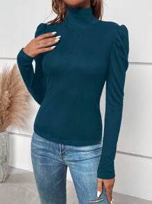 SHEIN Clasi T-shirt À Col Montant À Bouton