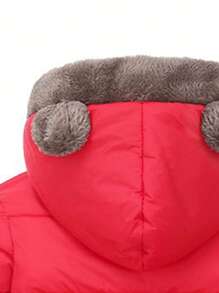 Young Boy Thermal Lined Hooded Reversible Winter Jacket - Red - View 3