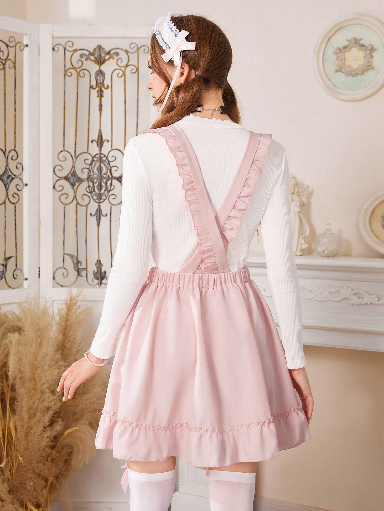 【wewemeu】UNDER FRILL T ★4color Our Kawaii Frill Trim Ruffle Hem Overall Dress Without Tee