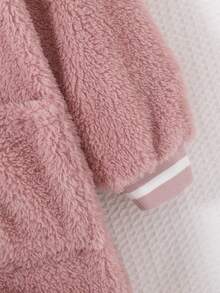 SHEIN Cô gái Tween 1 Miếng Túi Kép Áo trùm đầu - Hồng - Xem 4