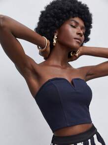 Maija Top bandeau escote V - Azul Marino - Ver 4