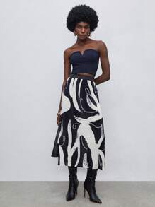 Maija Top bandeau escote V - Azul Marino - Ver 3