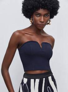 Maija Top bandeau escote V - Azul Marino - Ver 1