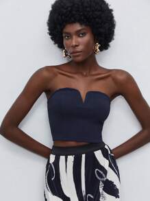 Maija Top bandeau escote V - Azul Marino - Ver 6