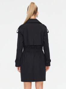 MIEGOFCE Double Breasted Belted Trench Coat - Black - View 2