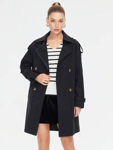 MIEGOFCE Double Breasted Belted Trench Coat - Black - View 5