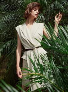 MOTF PREMIUM LINEN VISCOSE BLAZER DRESS WITHOUT BELT