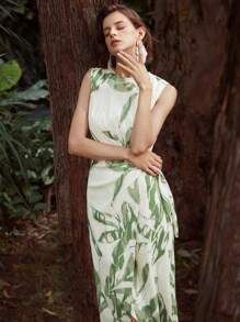 MOTF PREMIUM Vestido viscosa de lino con cordón lateral