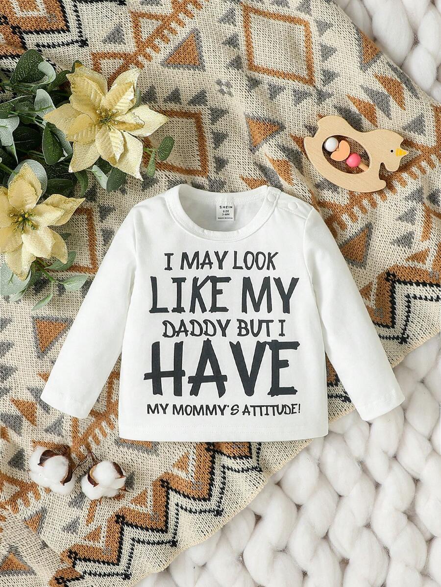 女嬰標語圖案T恤