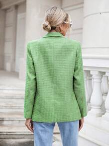 SHEIN Privé Solid Double Breasted Overcoat