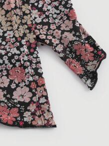 SHEIN MOD 印花下擺開叉抹胸上衣 - 彩色 - 查看 3