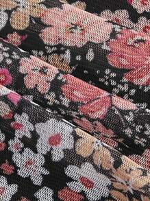 SHEIN MOD 印花下擺開叉抹胸上衣 - 彩色 - 查看 4