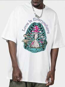 Ndro CTB22 Guys Mushroom & Skeleton Graphic Tee - White - View 1