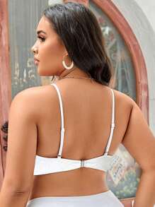 SHEIN 大碼鏈條細節鏤空環鏈吊帶上衣 - 白色 - 查看 2